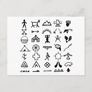 Native American Afbeelding Symbols Briefkaart