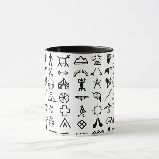 Native American Afbeelding Symbols Coffee Mok (Midden)