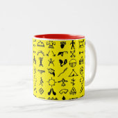 Native American Afbeelding Symbols Coffee Mok (Voorkant rechts)