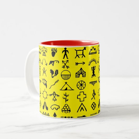 Native American Afbeelding Symbols Coffee Mok (Voorkant links)
