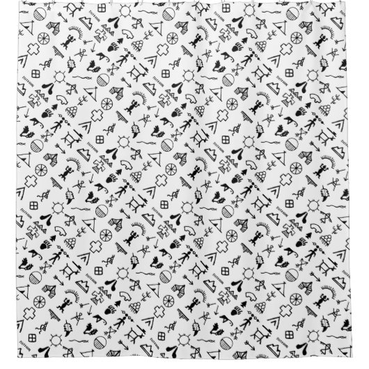 Native American Afbeelding Symbols Douchegordijn (Voorkant)