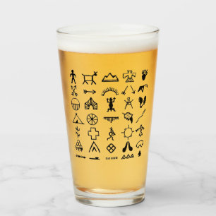 Native American Afbeelding Symbols Glas