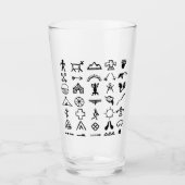 Native American Afbeelding Symbols Glas (Voorkant)