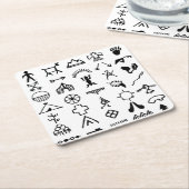 Native American Afbeelding Symbols Kartonnen Onderzetters (Schuin)