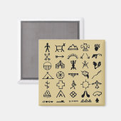 Native American Afbeelding Symbols Magneet (Voorkant / Achterkant)