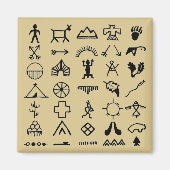 Native American Afbeelding Symbols Magneet (Voorkant)