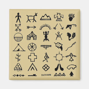 Native American Afbeelding Symbols Magneet