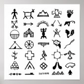 Native American Afbeelding Symbols Poster (Voorkant)