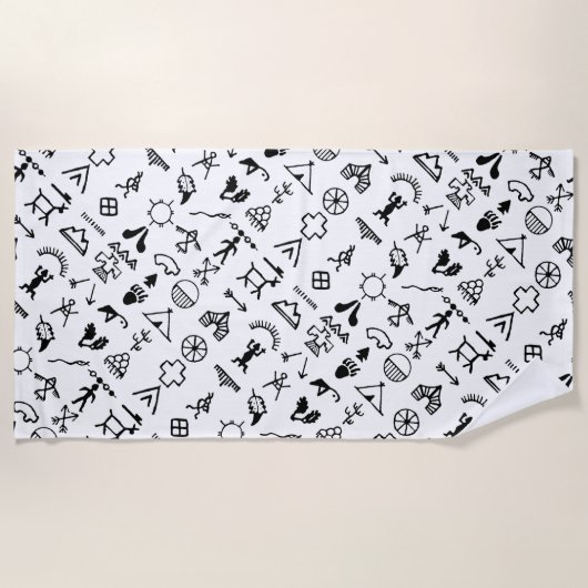 Native American Afbeelding Symbols Strandlaken (Voorkant)