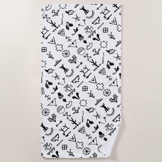 Native American Afbeelding Symbols Strandlaken (Voorkant)