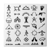 Native American Afbeelding Symbols Tegeltje (Voorkant)