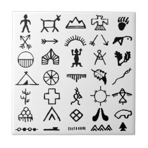 Native American Afbeelding Symbols Tegeltje
