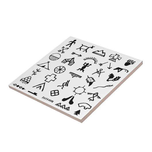 Native American Afbeelding Symbols Tegeltje (Zijkant)