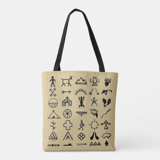 Native American Afbeelding Symbols Tote Bag (Achterkant)