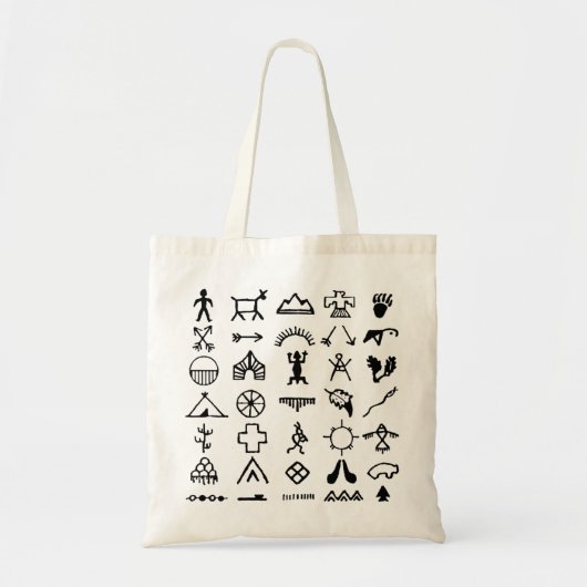 Native American Afbeelding Symbols Tote Bag (Voorkant)