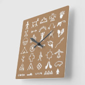 Native American Afbeelding Symbols Vierkante Klok (Hoek)