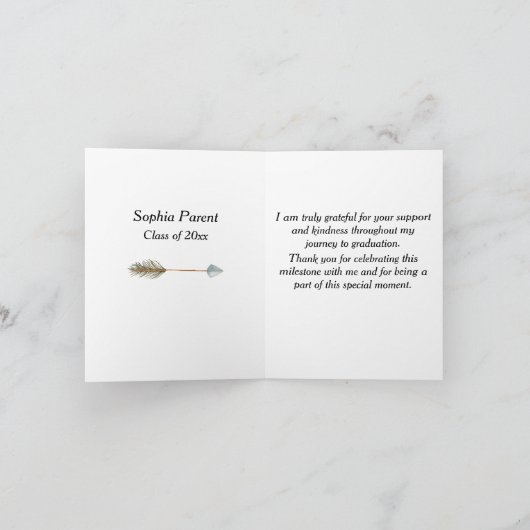 Native American Afstuderen bedankkaart (Binnen)