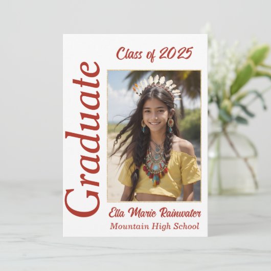 Native American Afstuderen Open House Invitation Kaart (Staand voorkant)