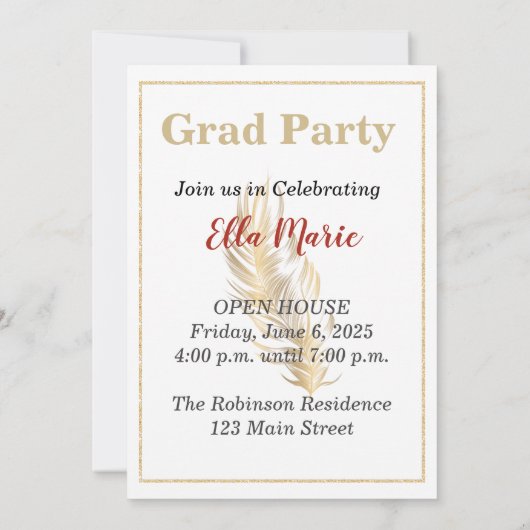 Native American Afstuderen Open House Invitation Kaart (Achterkant)