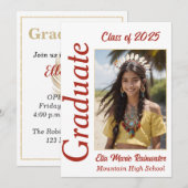 Native American Afstuderen Open House Invitation Kaart (Voorkant / Achterkant)