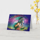 Native American All Occasion Gevouwen Wenskaart Kaart (Gele Bloem)