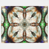 Native American Animal Hawk Spirit Totem Mandala Fleece Deken (Voorkant (Horizontaal))
