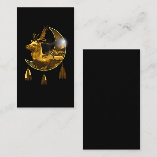 Native American Animal Natuur Crescent Deer Visitekaartje (Voorkant / Achterkant)
