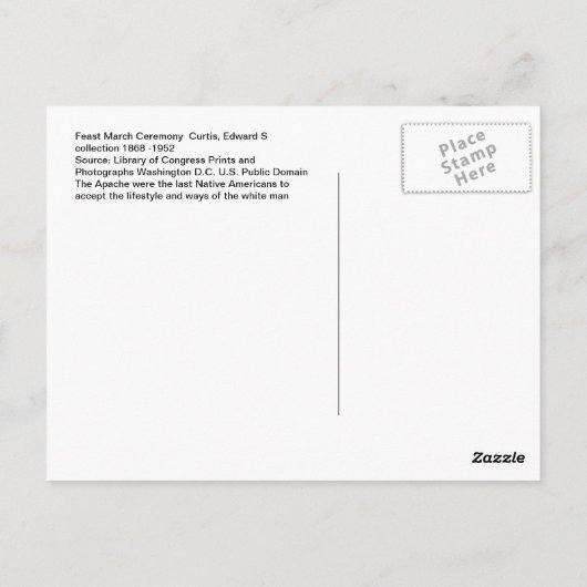  Native American Apache Feast Briefkaart (Achterkant)