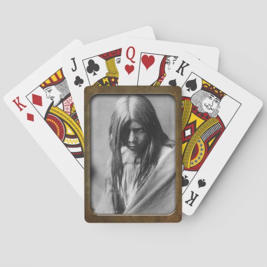 Native American Apache meisje spelen ca Pokerkaarten (Achterkant)