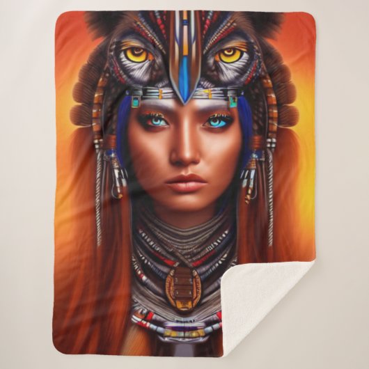 Native American Apache Sherpa Deken (Voorkant)