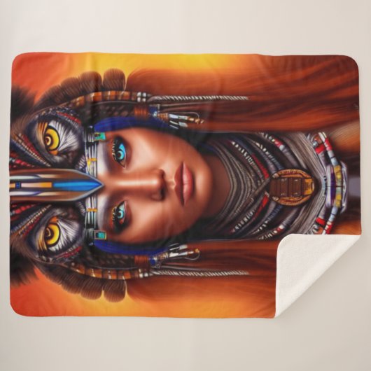 Native American Apache Sherpa Deken (Voorkant (horizontaal))