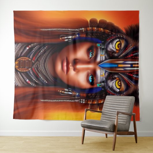 Native American Apache Tapestry Wandkleed (In Situ (horizontaal))