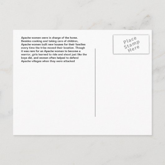  Native American Apache Woman Aankondigingskaart (Achterkant)