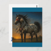 Native American Appaloosa Horse Briefkaart - Honov (Voorkant / Achterkant)