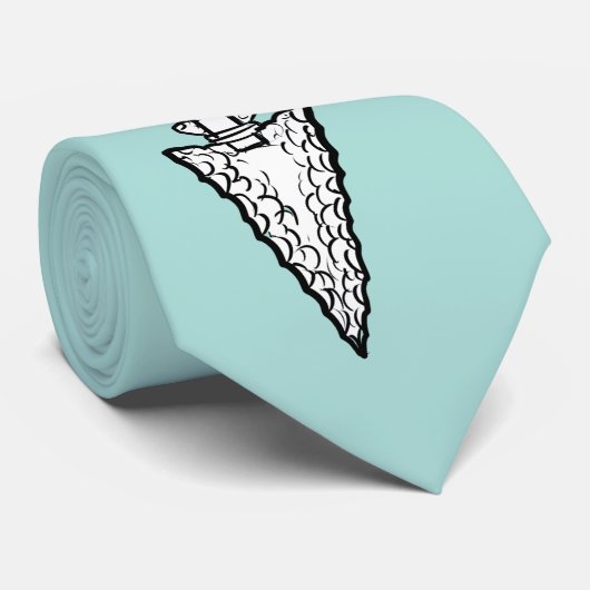 Native American Arrow Turquoise Stropdas (Opgerold)