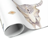 Native American Arrows Skull Teepee Wrapping Paper Cadeaupapier (Rol Hoek)