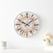 Native American Art Tribe Vintage Grote Klok (Huis)