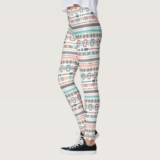Native American Aztec en Skulls Pattern-Leggings Leggings (Links)