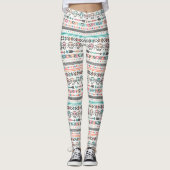 Native American Aztec en Skulls Pattern-Leggings Leggings (Voorkant)