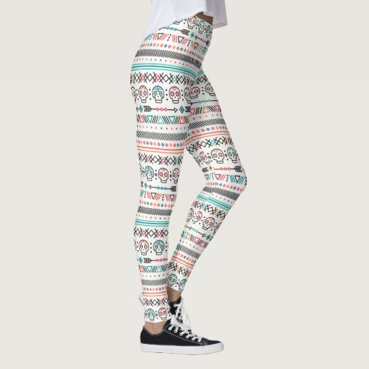 Native American Aztec en Skulls Pattern-Leggings Leggings (Rechts)