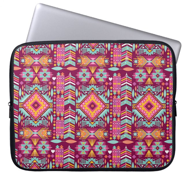 Native American Aztec Pattern Laptop Sleeve (Voorkant)