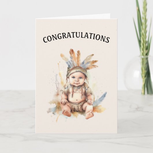 Native American Baby Gefeliciteerd Kaart (Voorkant)