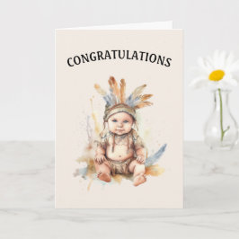 Native American Baby Gefeliciteerd Kaart