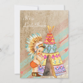Native American Baby shower Invitation Kaart