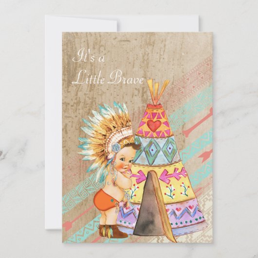 Native American Baby shower Invitation Kaart (Voorkant)