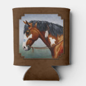Native American Bay Pinto Horse Brown Blikjeskoeler (Achterkant)