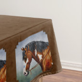 Native American Bay Pinto Horse Brown Tafelkleed (Voorbeeld)