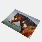 Native American Bay Pinto Horse Deurmat (Schuin)