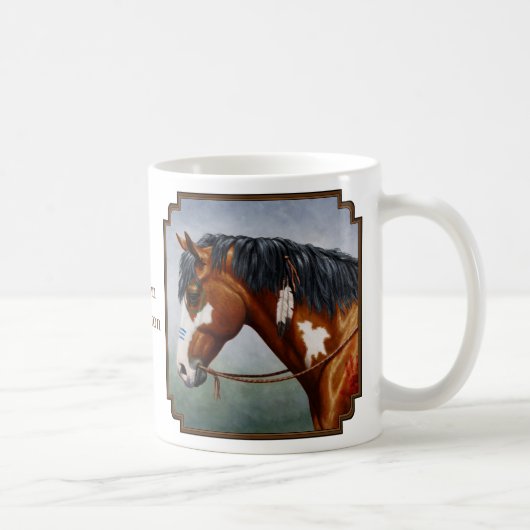 Native American Bay Pinto War Horse Koffiemok (Rechts)
