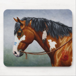 Native American Bay Pinto War Horse Muismat